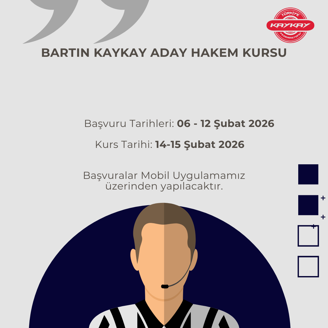 Bartın Kaykay Aday Hakem Kursu (14-15 Şubat 2026)